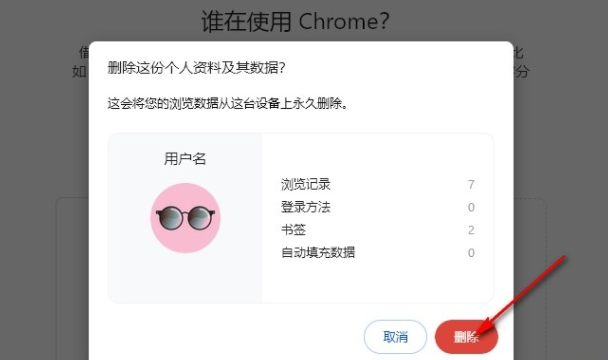 谷歌浏览器如何移除个人资料6