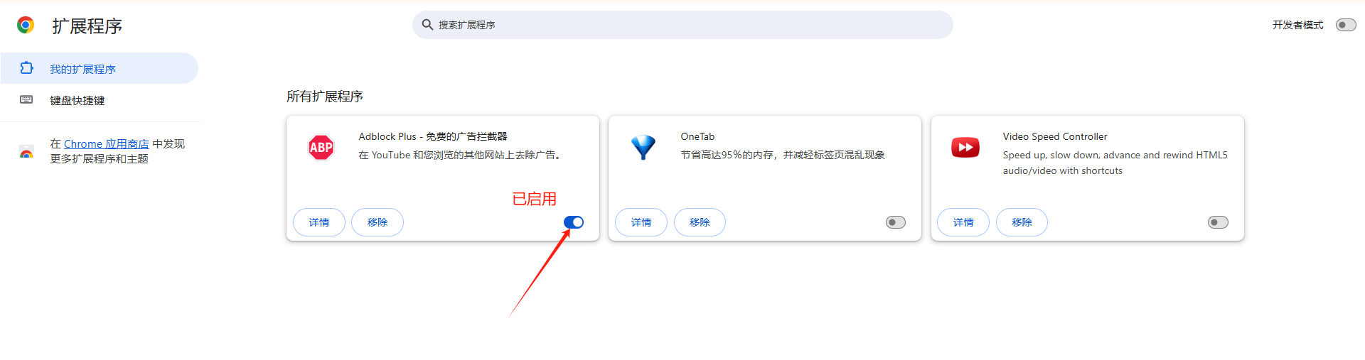 Chrome浏览器如何查看已启用的插件列表2