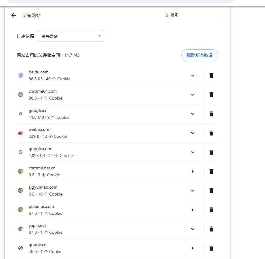 如何在Chrome浏览器中清除浏览器的Cookie数据3