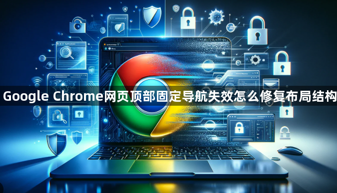 Google Chrome网页顶部固定导航失效怎么修复布局结构1