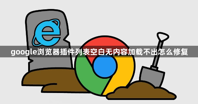 google浏览器插件列表空白无内容加载不出怎么修复1