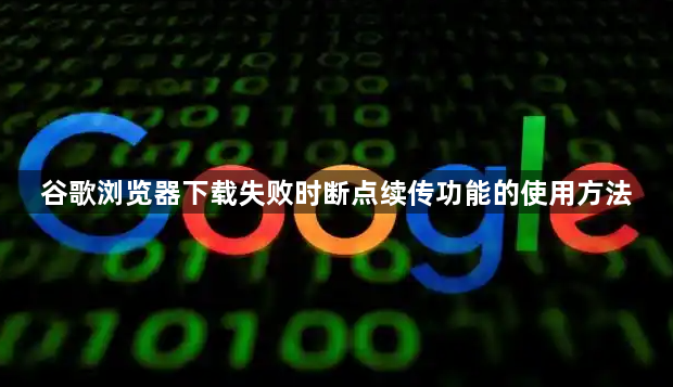 谷歌浏览器下载失败时断点续传功能的使用方法1