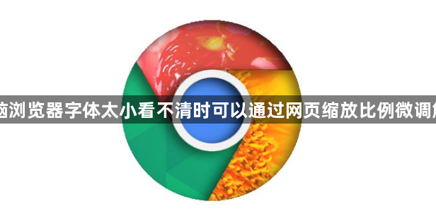 电脑浏览器字体太小看不清时可以通过网页缩放比例微调解决1