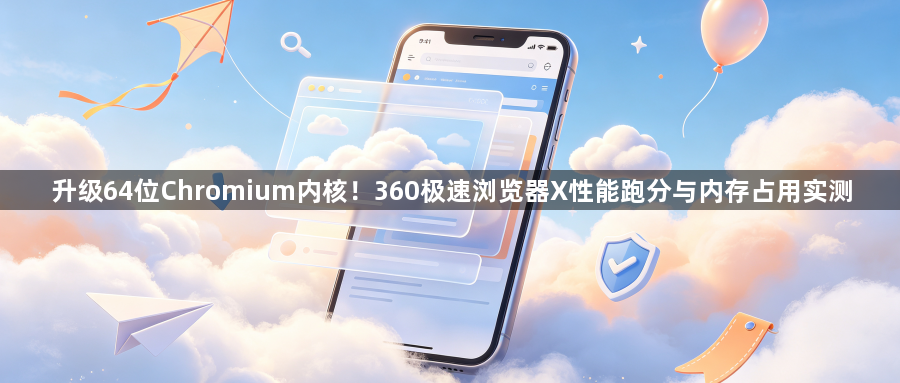 升级64位Chromium内核!360极速浏览器X性能跑分与内存占用实测1