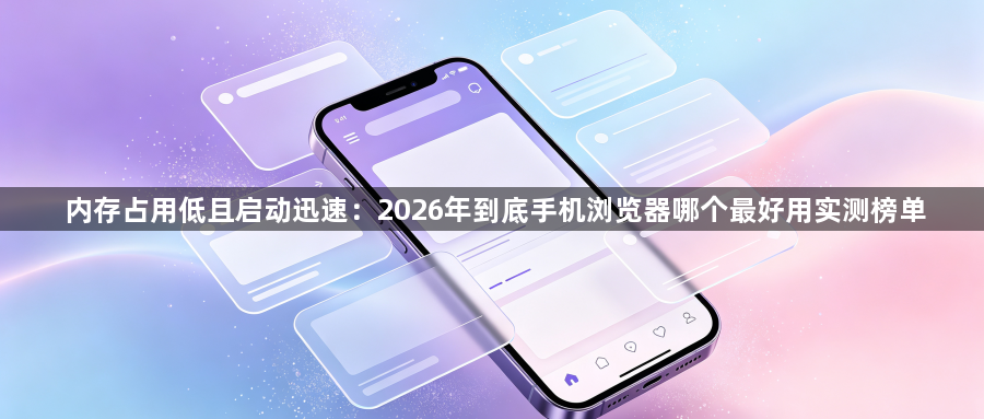 内存占用低且启动迅速：2026年到底手机浏览器哪个最好用实测榜单1