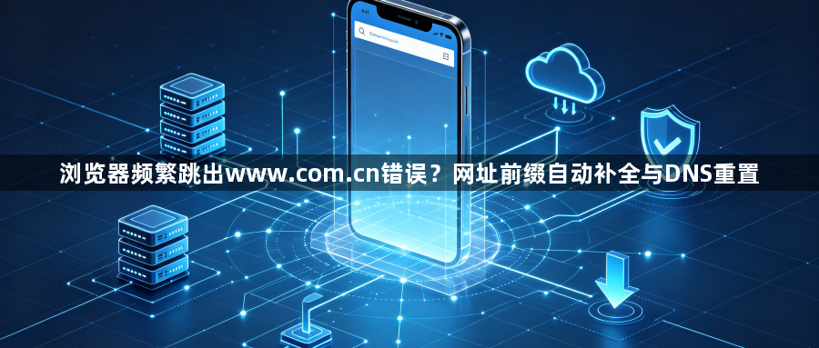 浏览器频繁跳出www.com.cn错误?网址前缀自动补全与DNS重置1