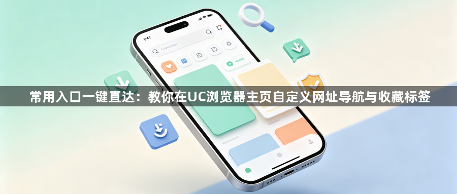 常用入口一键直达:教你在UC浏览器主页自定义网址导航与收藏标签1