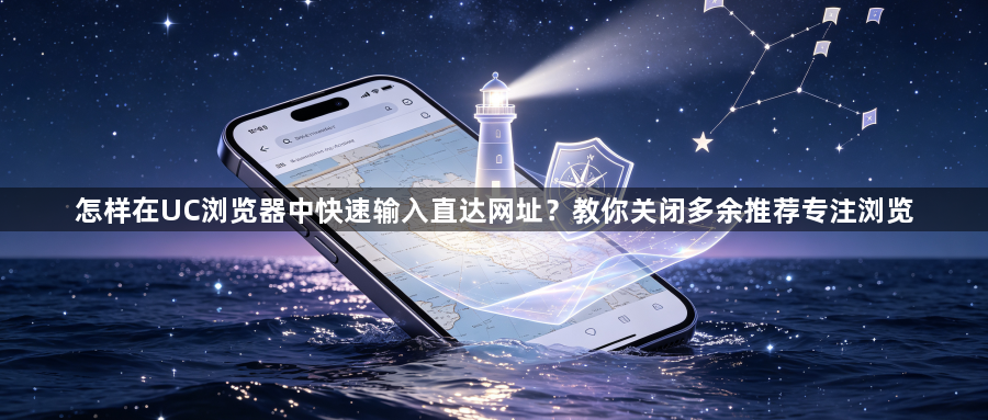 怎样在UC浏览器中快速输入直达网址？教你关闭多余推荐专注浏览1